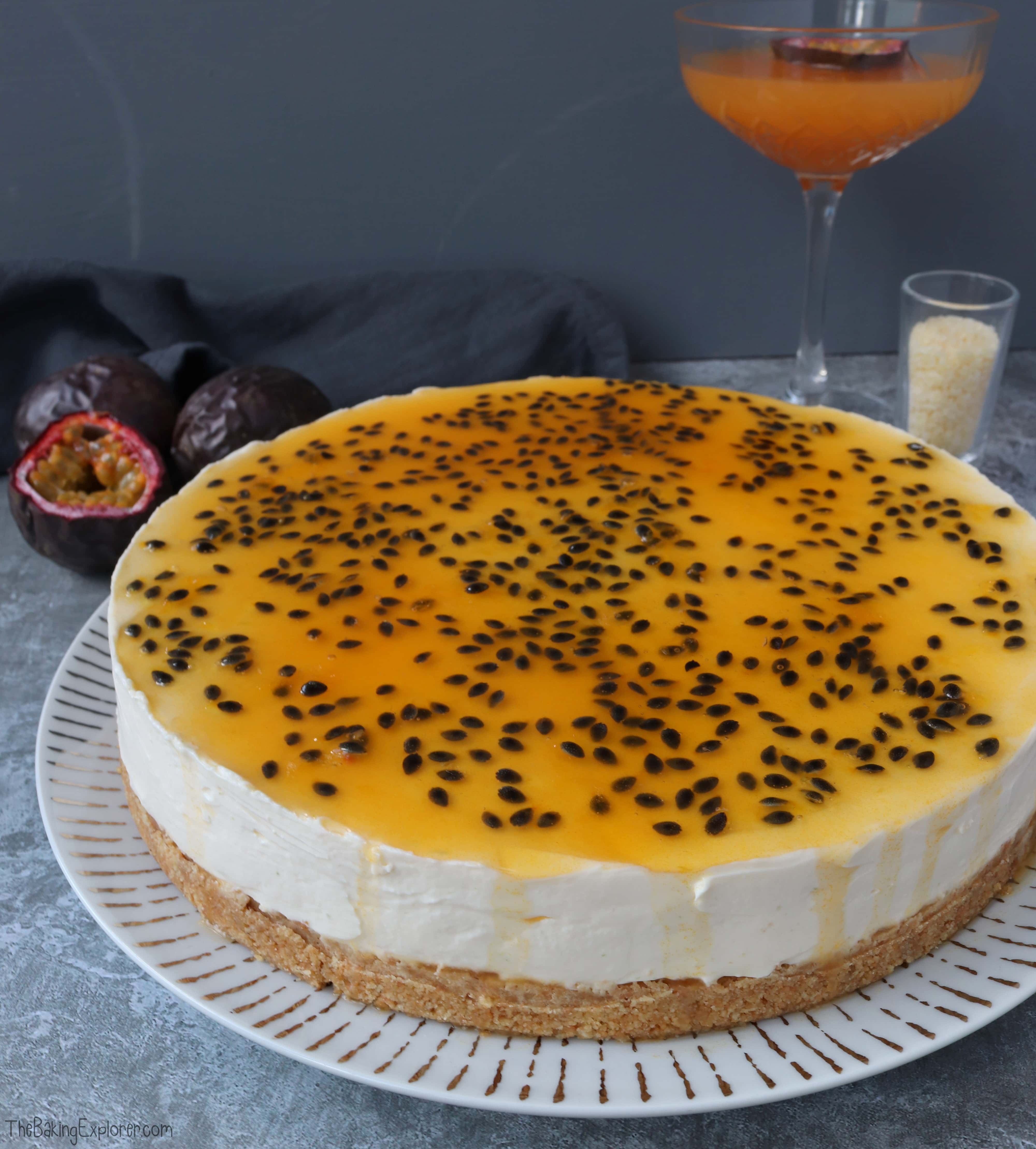 Passion Fruit Martini Cheesecake (No Bake) The Baking Explorer