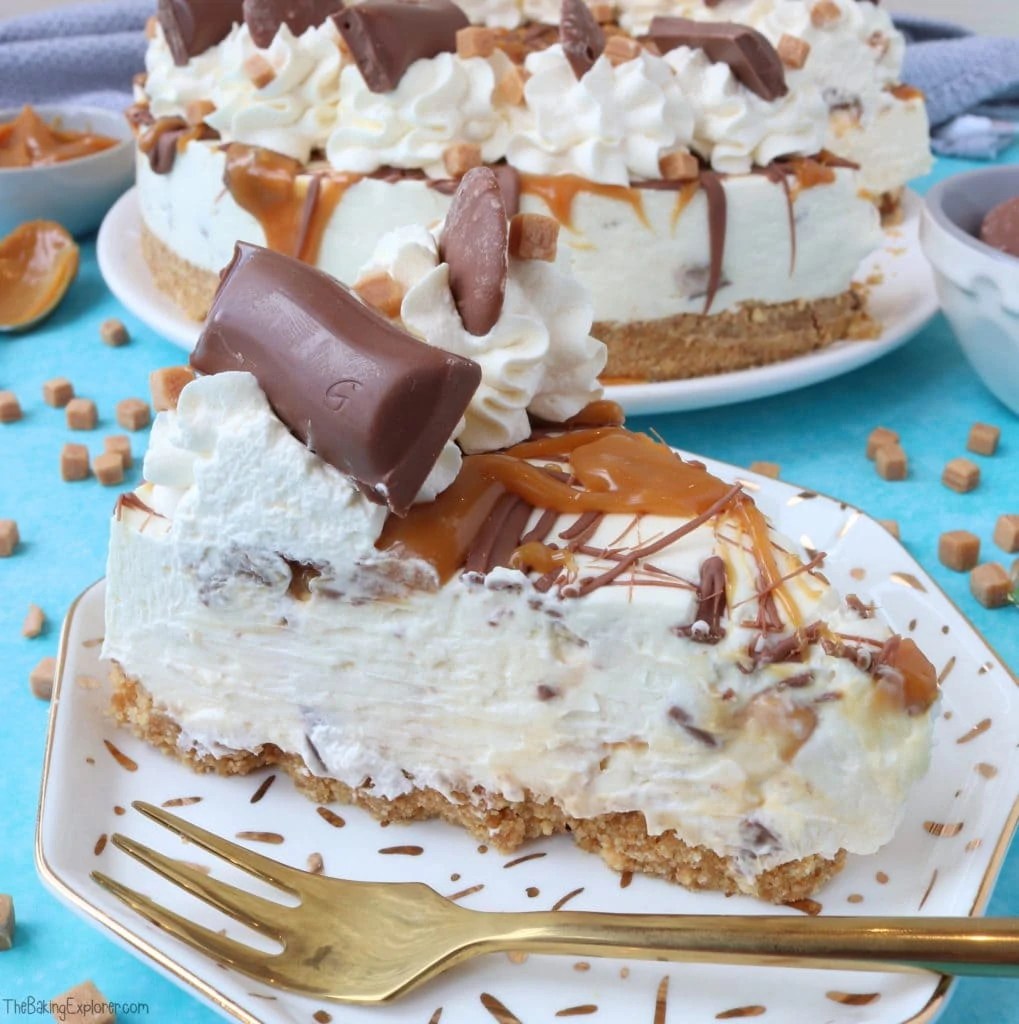 Galaxy Caramel Cheesecake (No Bake) The Baking Explorer