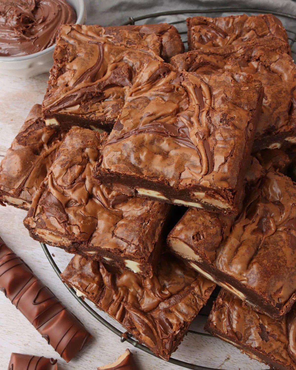 Nutella Kinder Bueno Brownies The Baking Explorer