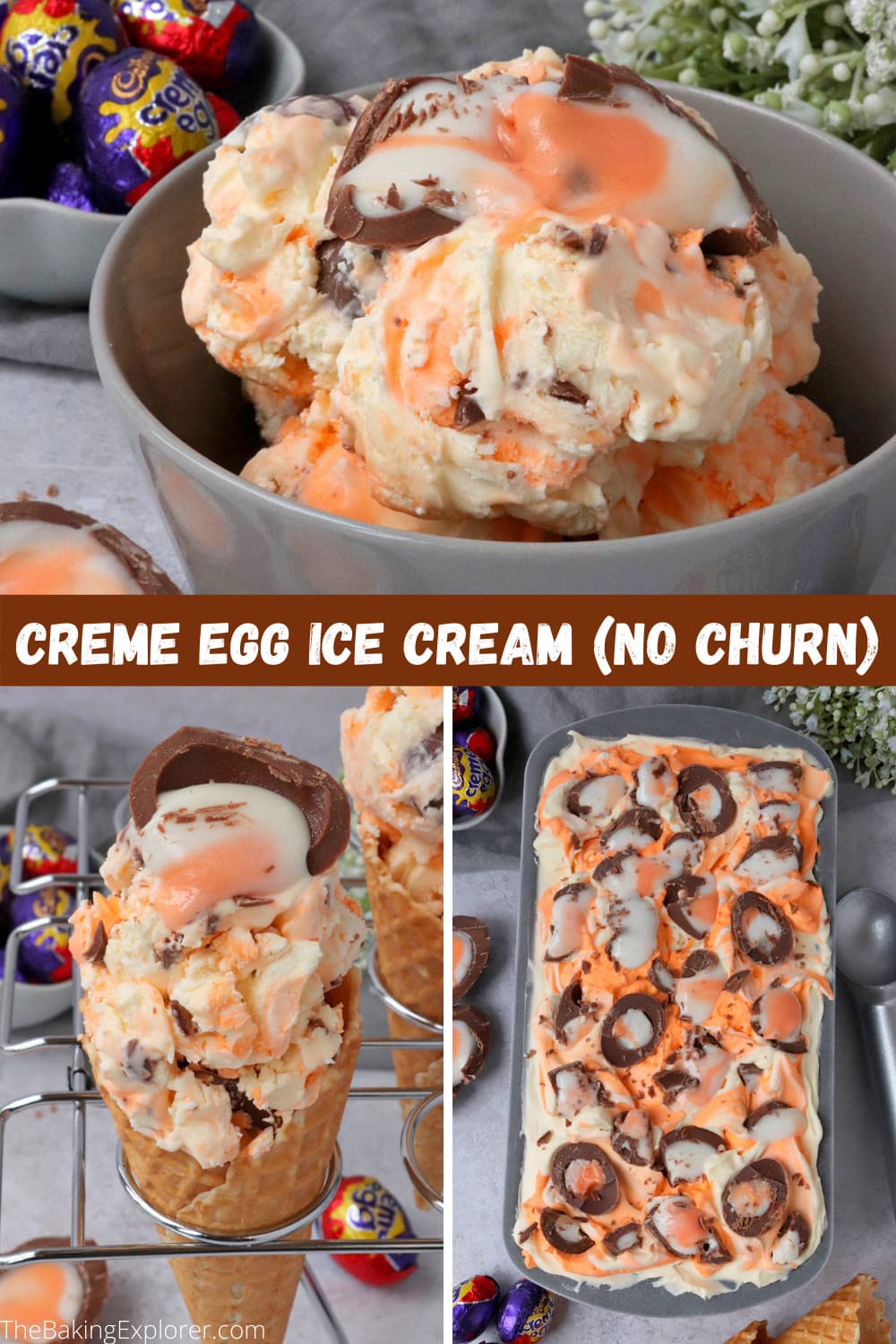 Creme Egg Ice Cream (No Churn) The Baking Explorer