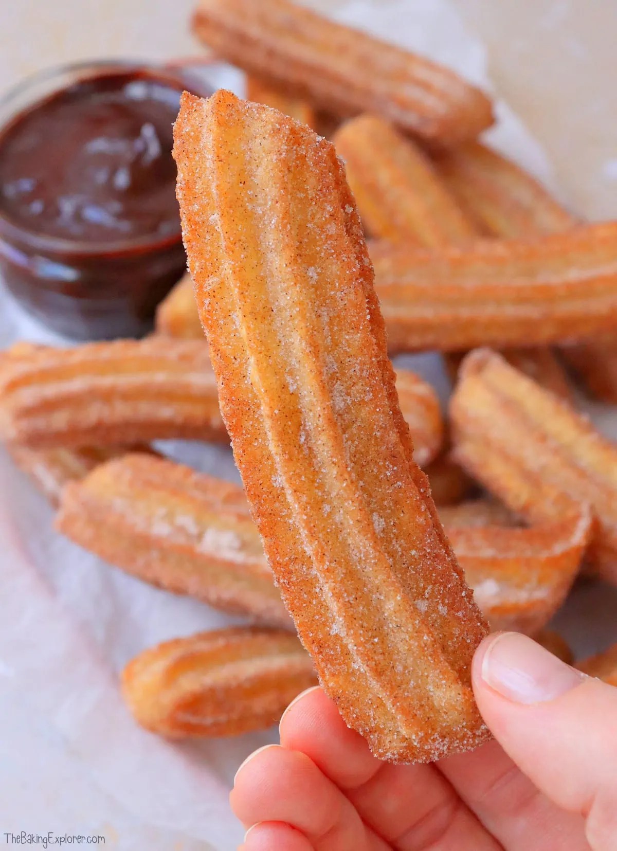 Churros with Chocolate Dip The Baking Explorer