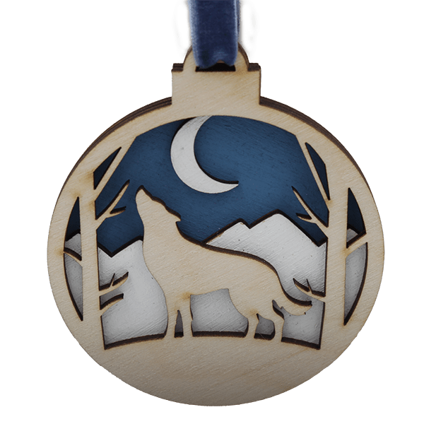 Wolf Layered Ornament The Bamboo Fox