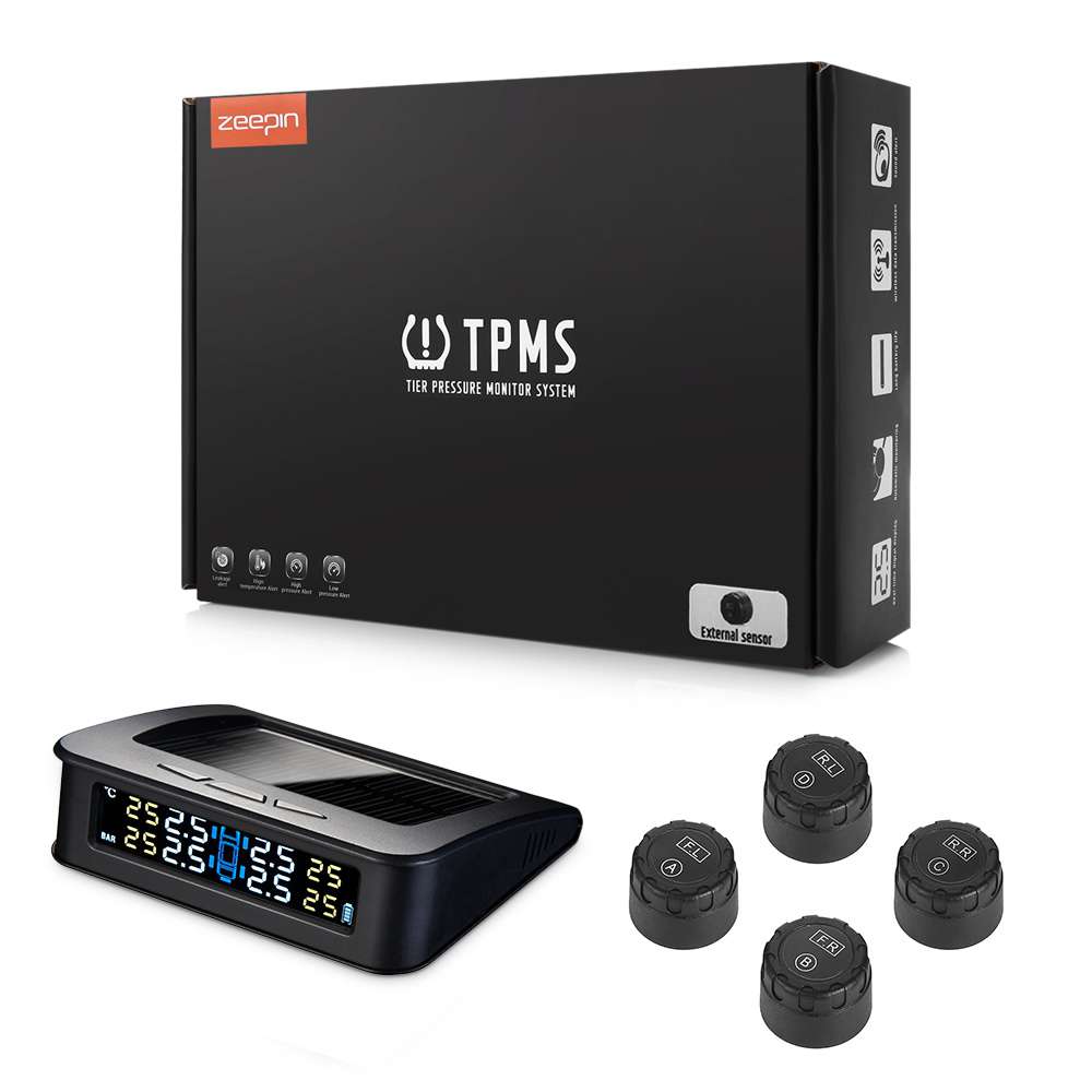 Car anti theft system ZEEPIN C220 Car Solar Powered TPMS 4 External