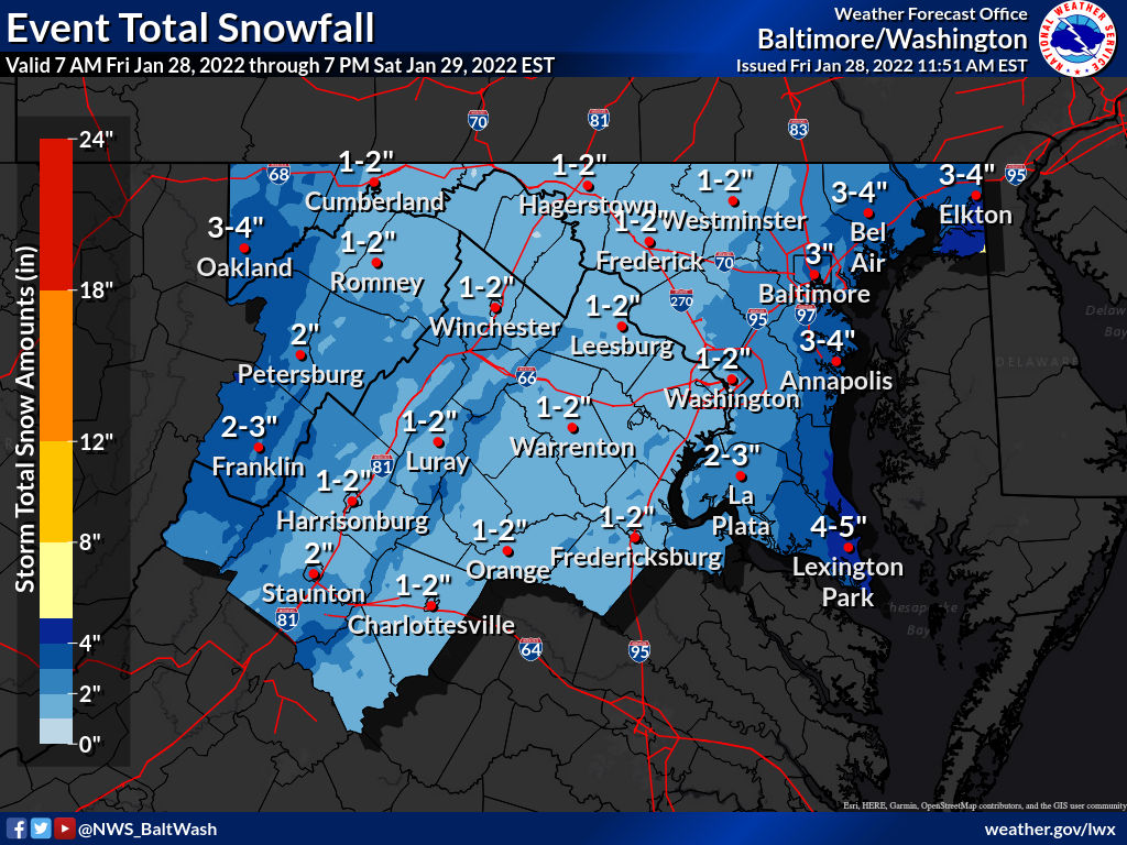 Winter Weather Advisory Issued For Southern Maryland The