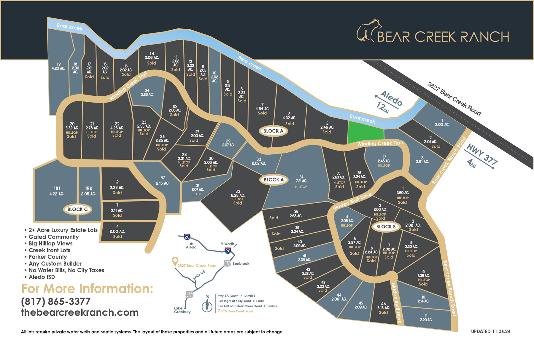 Bear Creek Ranch Residential lots for sale in Parker County, Texas
