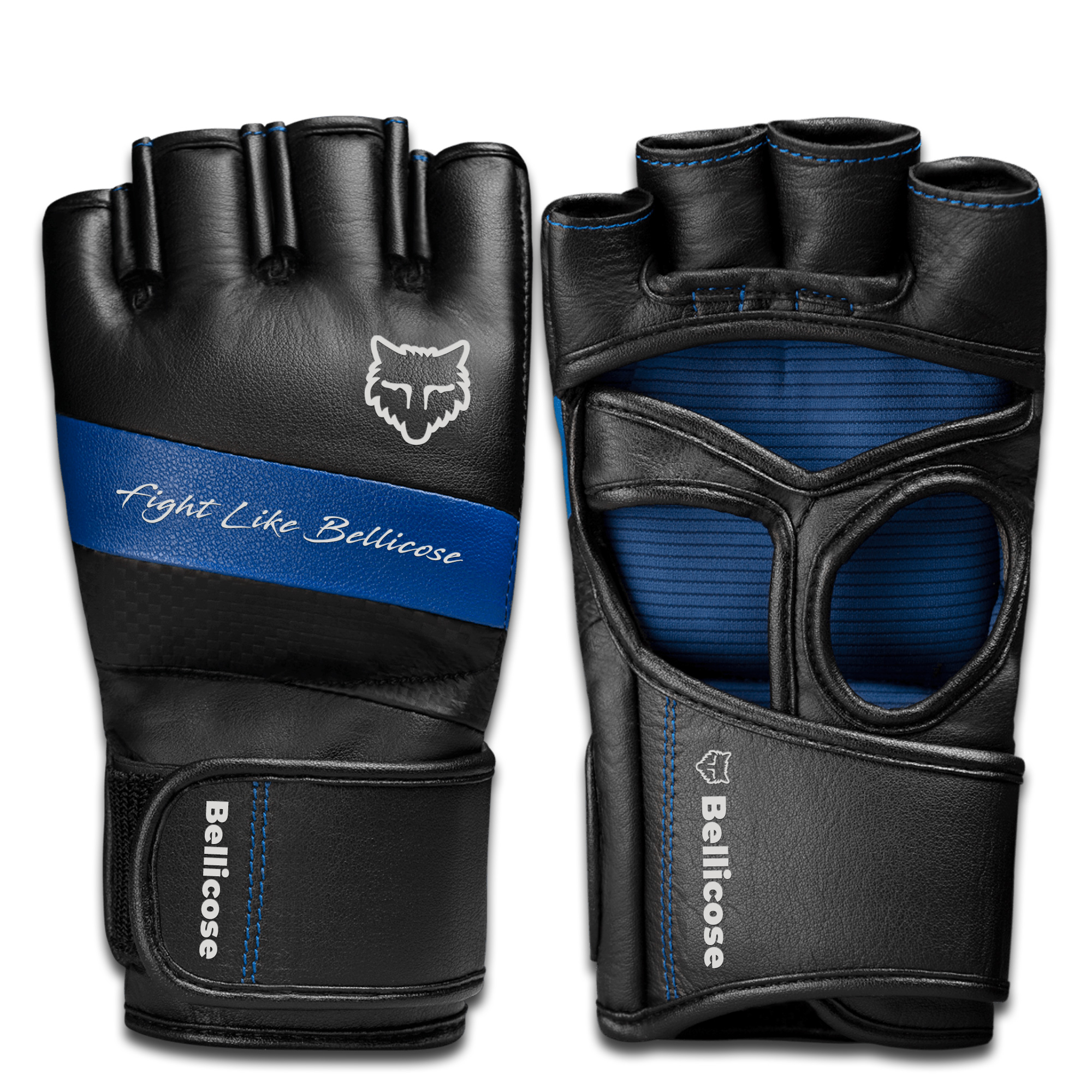 Leather Pro MMA Fight Gloves Gel Padded The Bellicose Fitness Wear