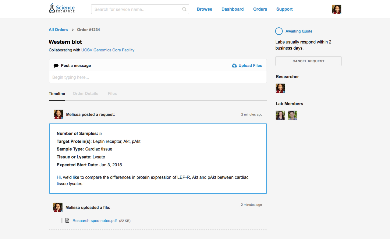 Improved Collaboration on Science Exchange Science Exchange Resources