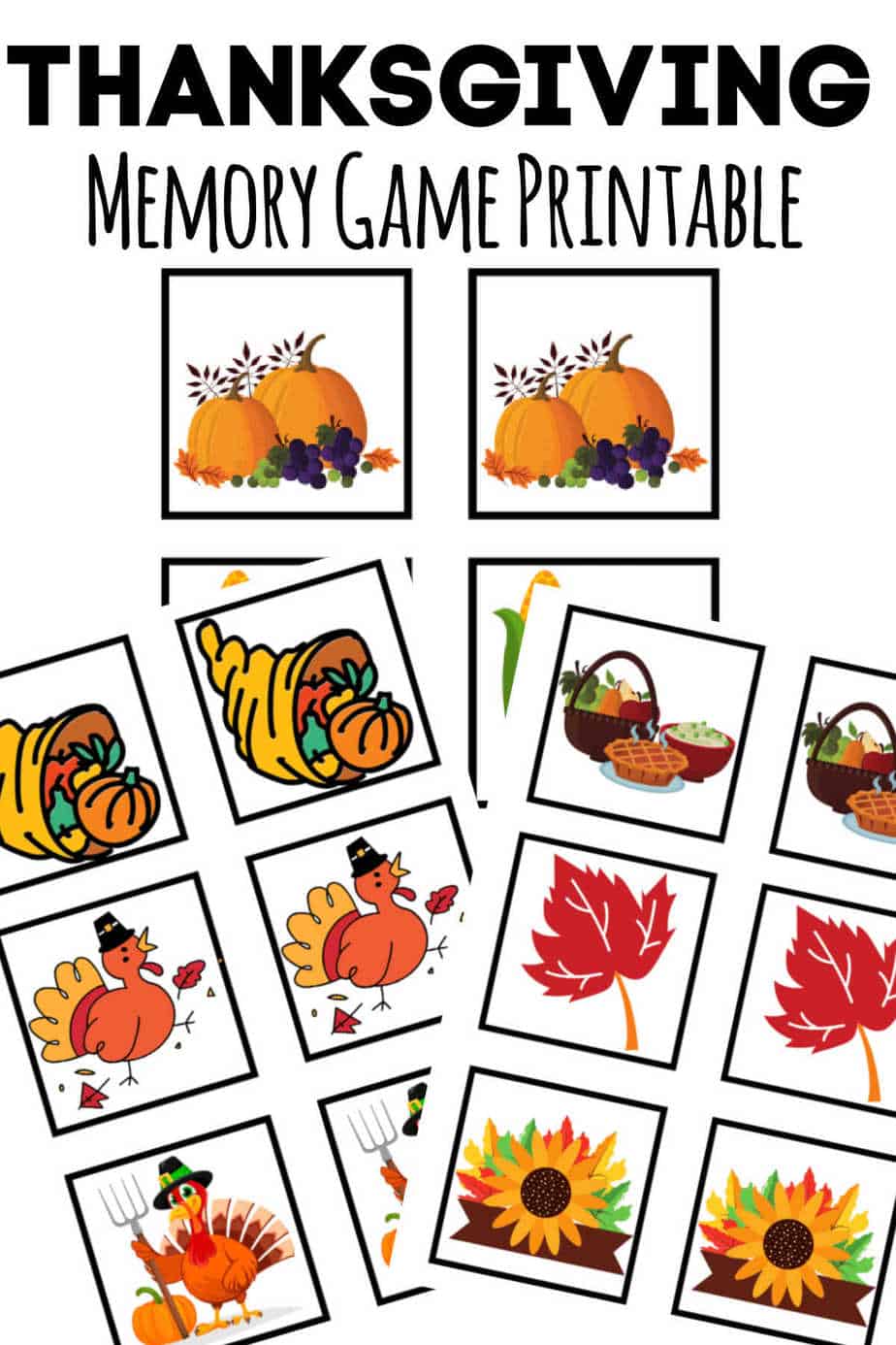 Thanksgiving Memory Game • The Best Kids Crafts and Activities Thanksgiving Memory Game • The Best Kids Crafts and Activities