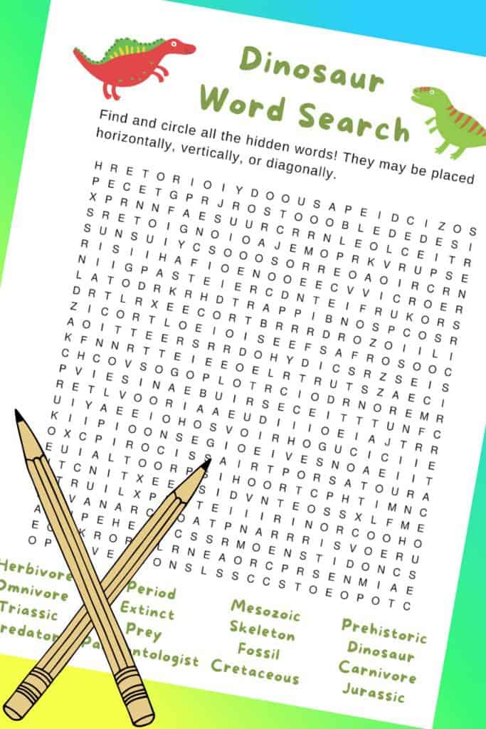 Dinosaur Word Search Printable