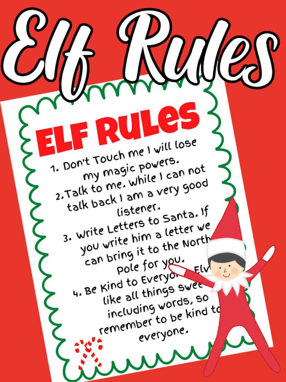 Elf on the Shelf Rules + Free Printable