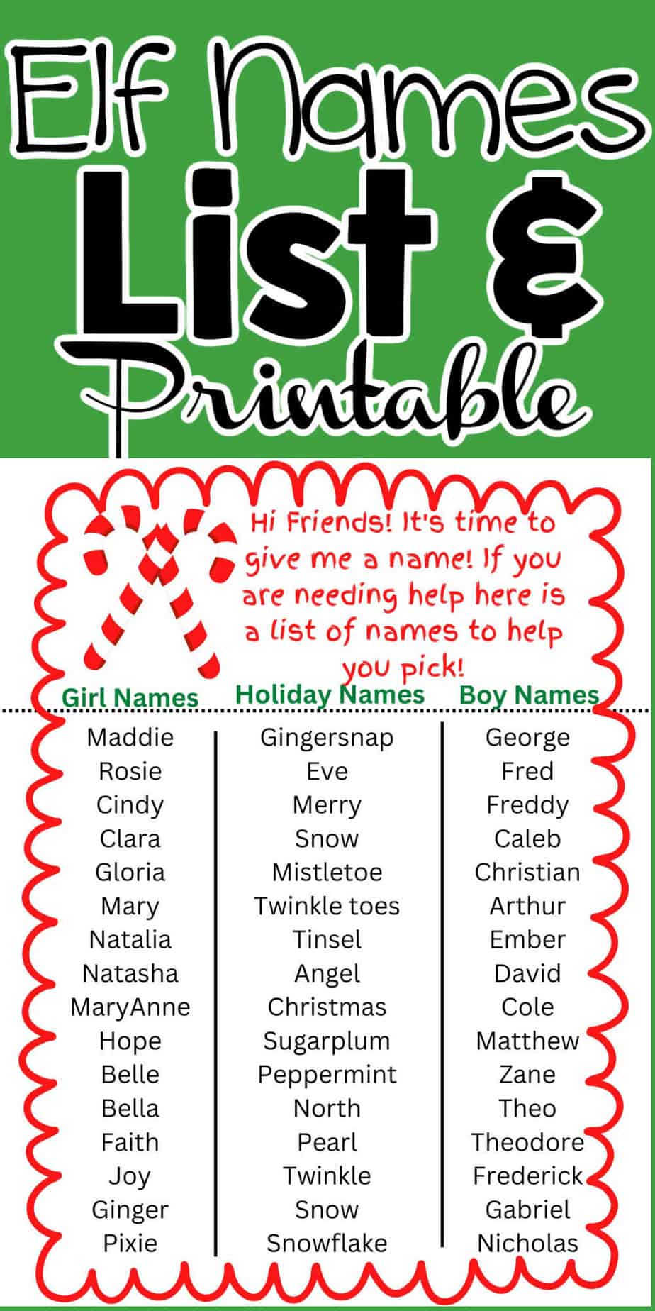 How to Name Your Elf on the Shelf + Elf Name Ideas Printable List