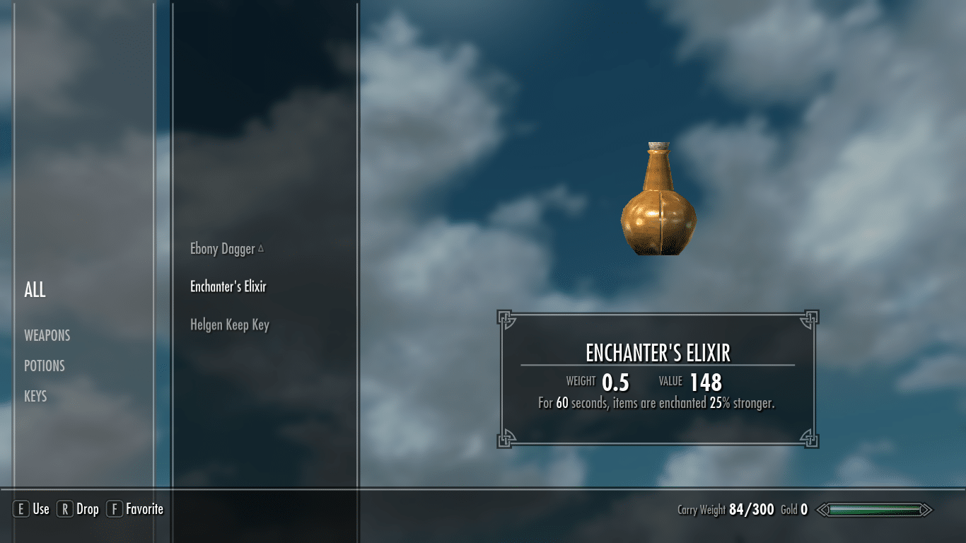 Enchanter's Elixir (Skyrim) ID, Spawn Commands, Value & Weight TBM