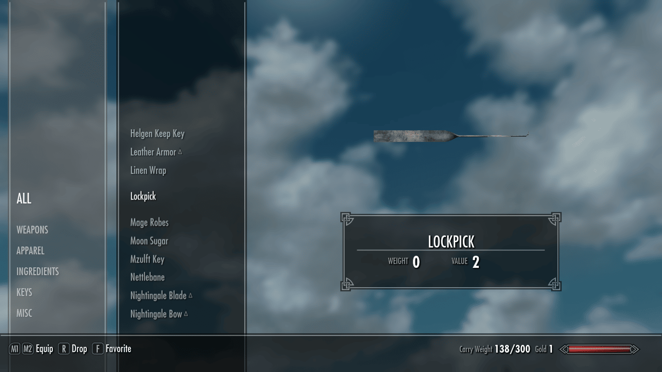 Lockpick (Skyrim) ID, Spawn Commands, Value & Weight TBM TheBestMods