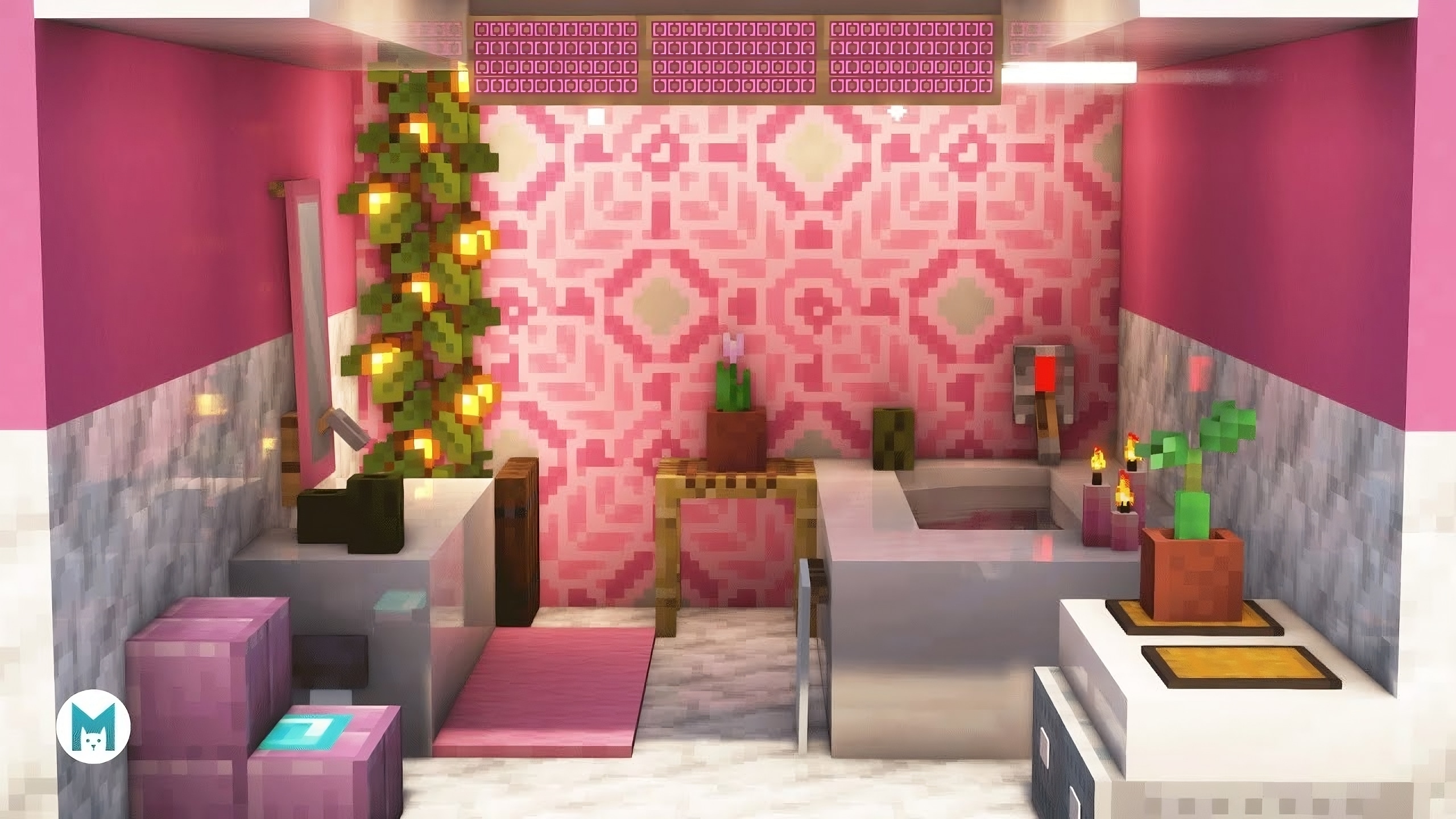 Pink Modern Bathroom in Minecraft TBM TheBestMods