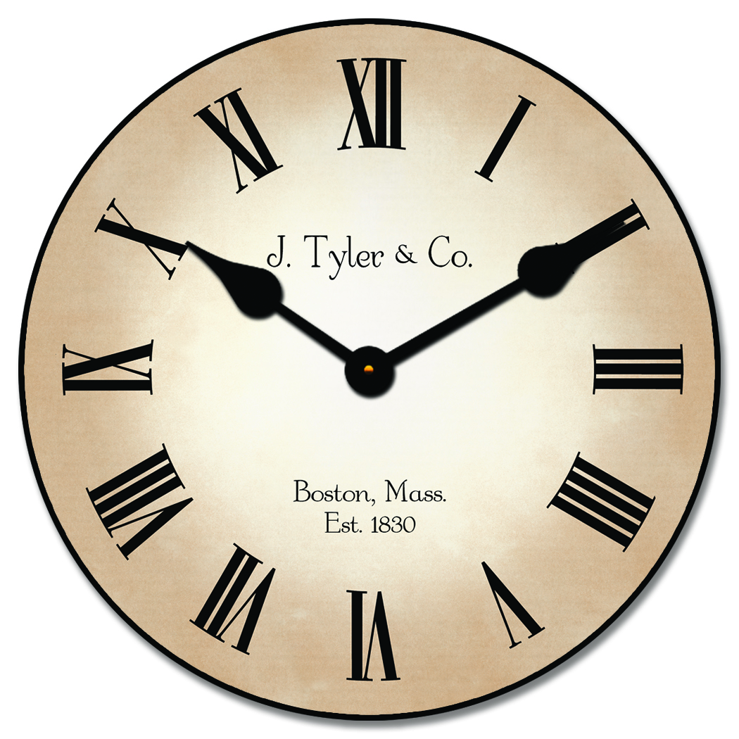 Neutral Large Wall Clocks Choose Your Size and wording