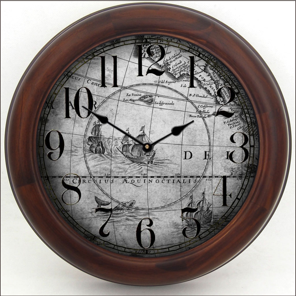 Gray Map Clock The Big Clock Store