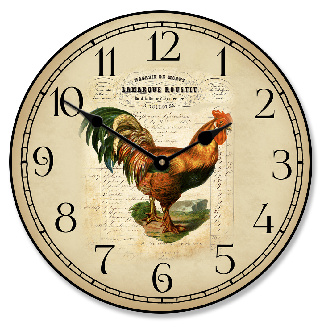 French Rooster Clock The Big Clock Store