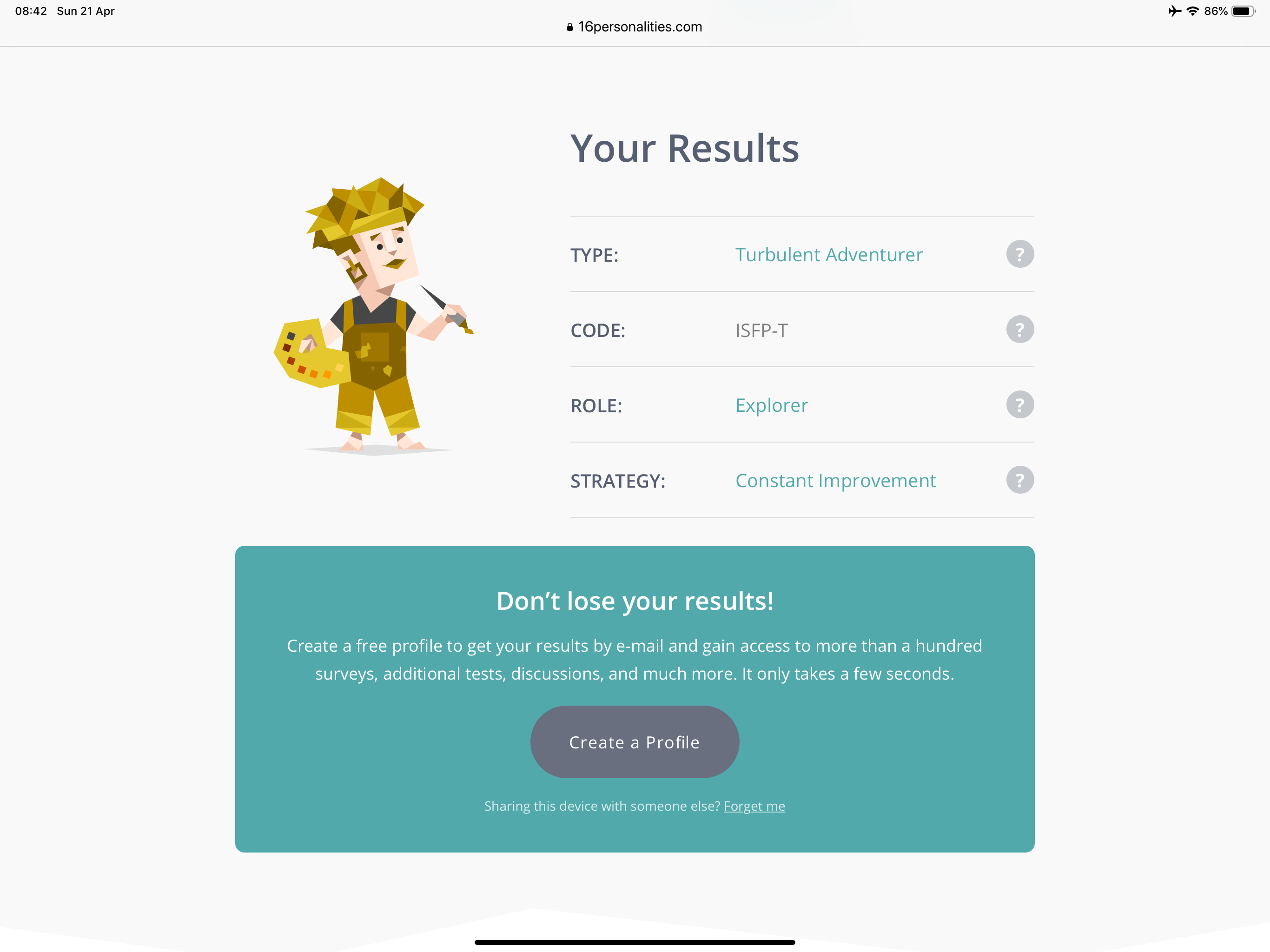 16 Personalities test The Big Five Oh