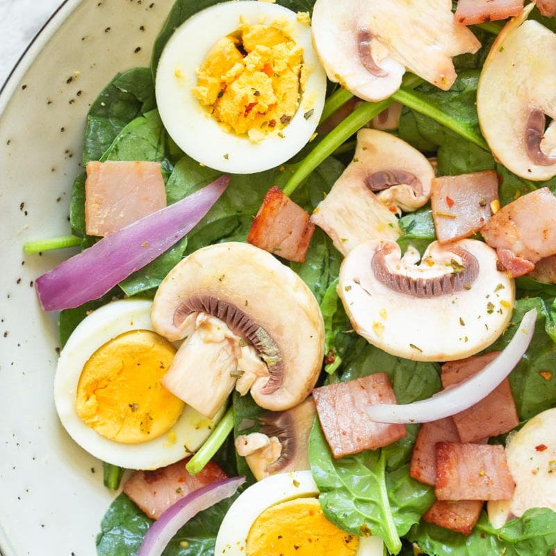 Keto Spinach Salad with Hot Bacon Dressing The Big Man's World