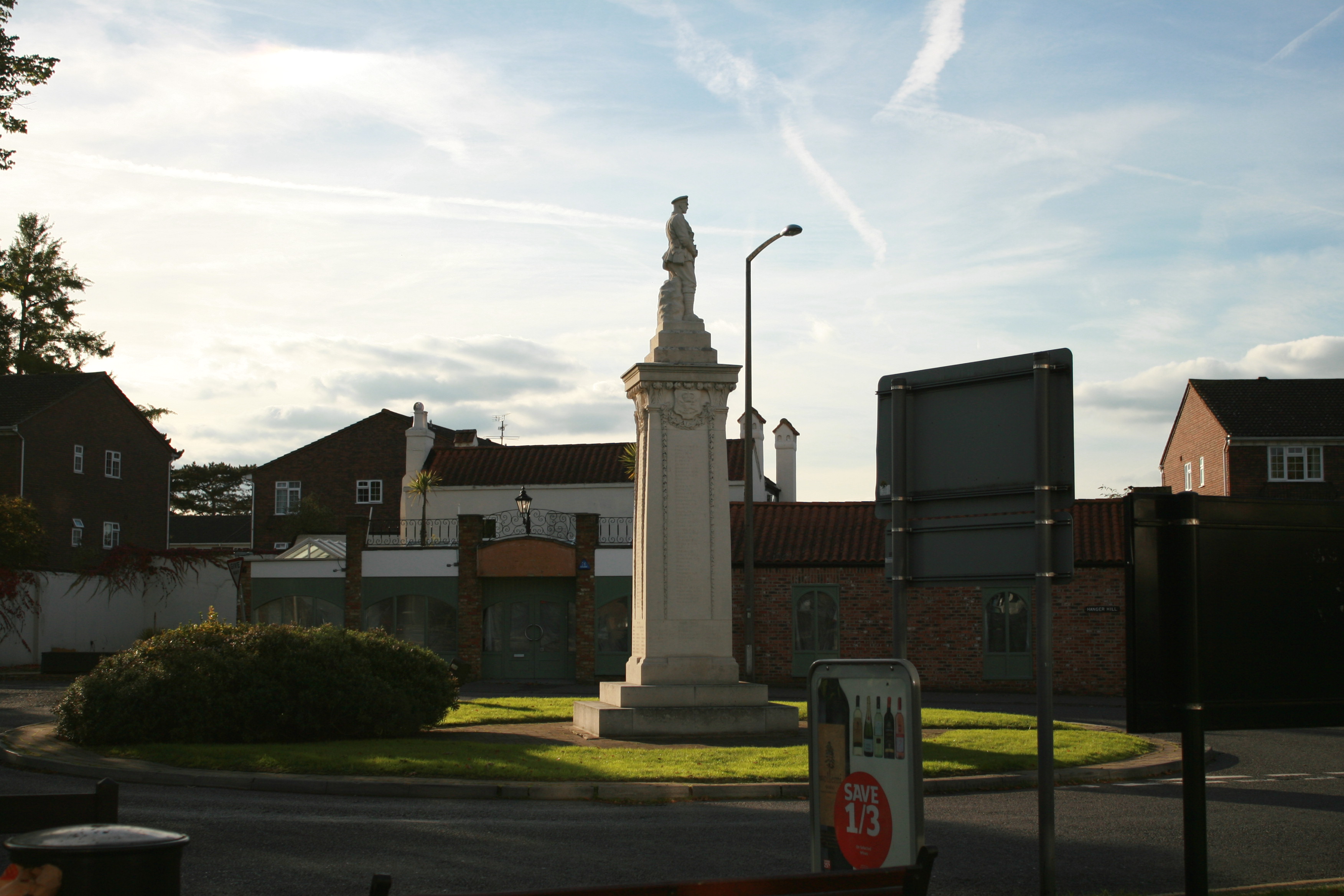 Hanger Hill (Weybridge) War Memorial With the British Army in Flanders & France