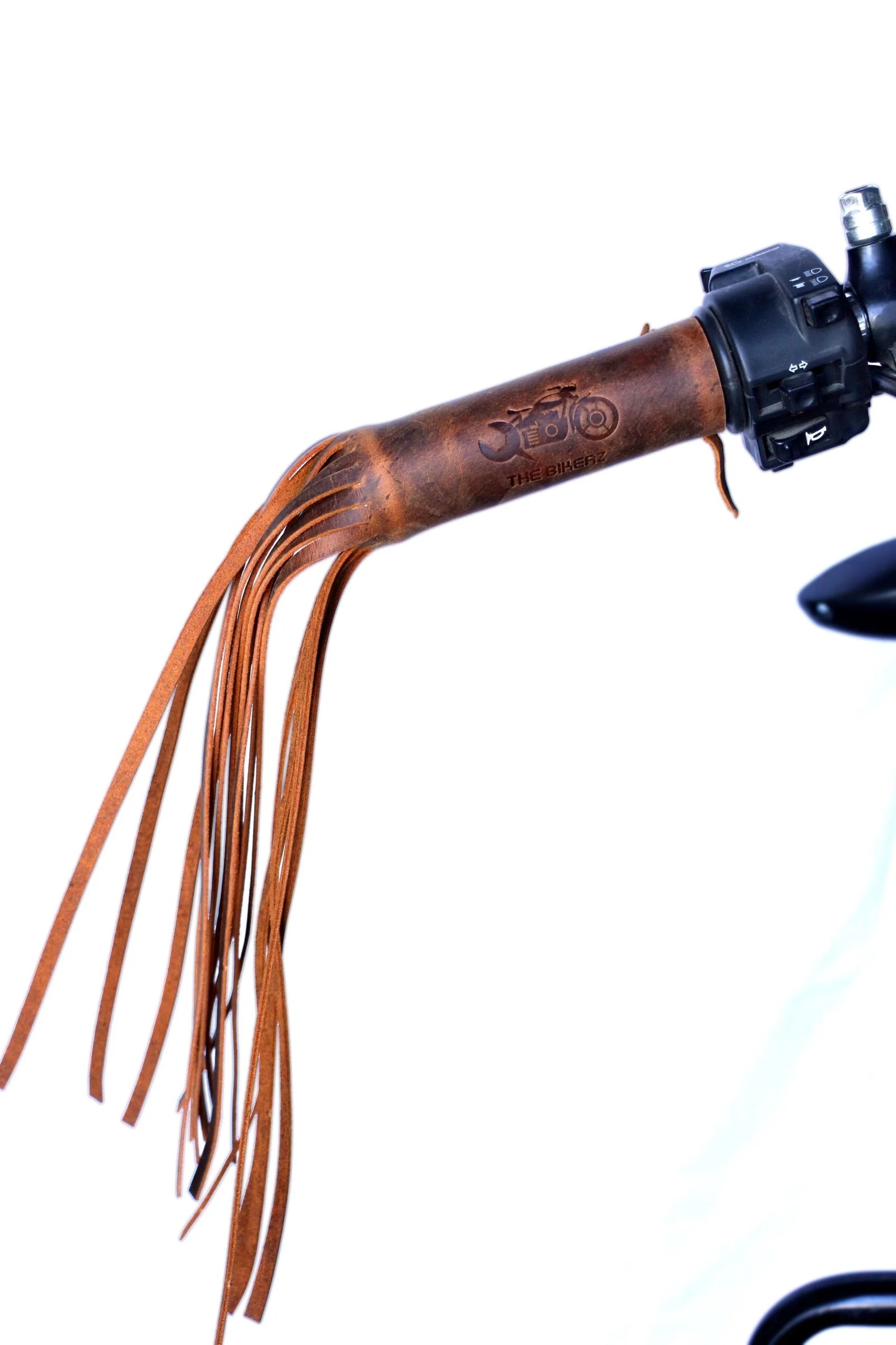 Buy Online Handle Universal Leather Grip Cover, 2pcs Motorcycle Handlebar Tassel Leather Cover Lever