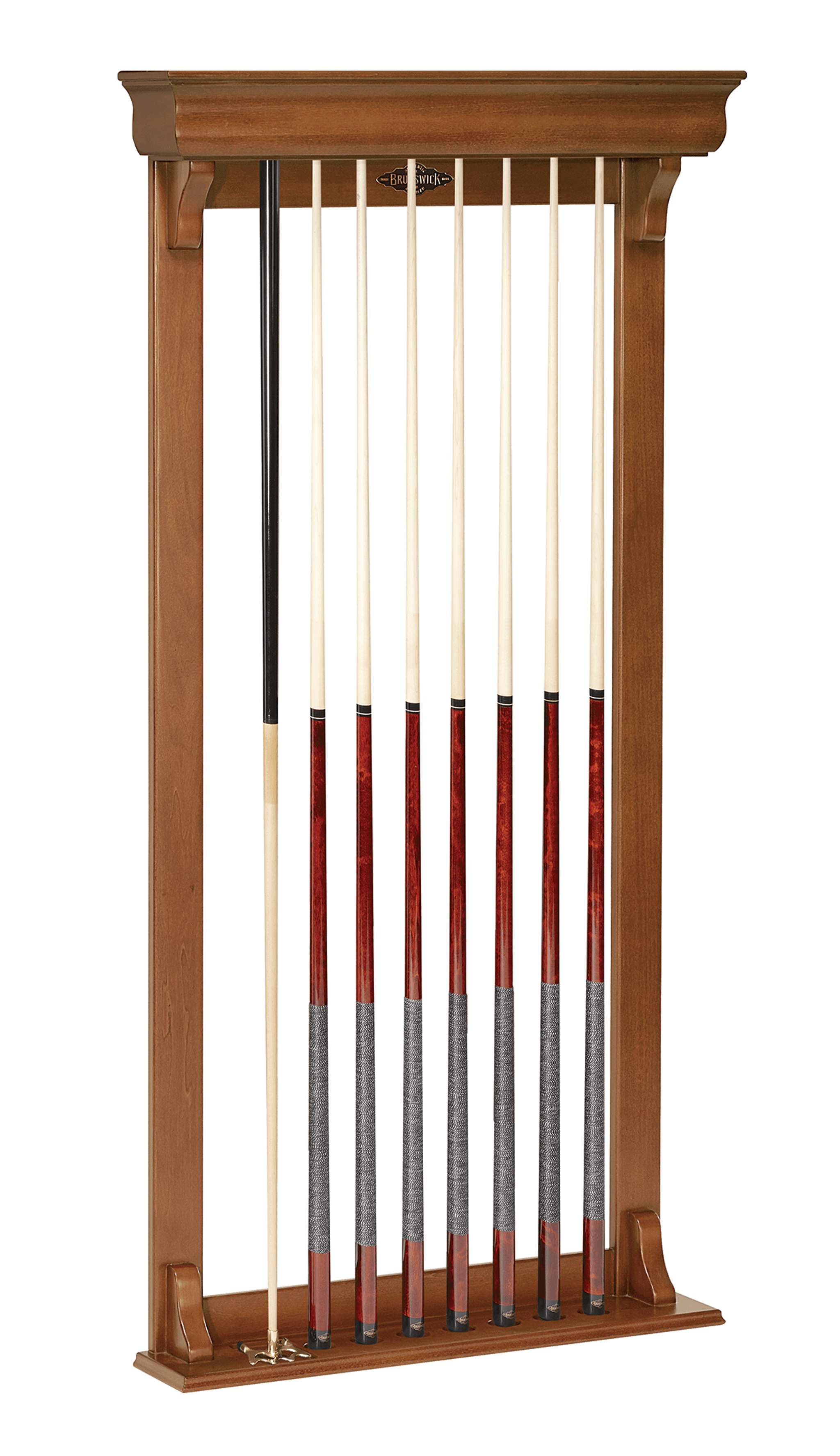 Traditional Brunswick Chestnut Wall Rack The Billiard Brothers