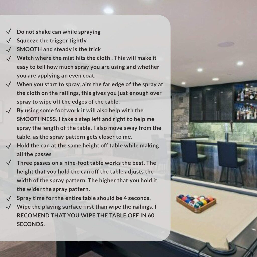 Pool Table Felt Cleaner Spray THE BILLIARDS GUY