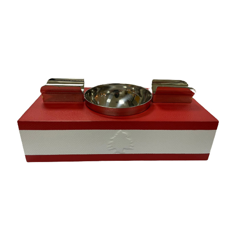 Ashtray Lebanon 2 Cigars Rest Printed Leather 3D White Cedar The