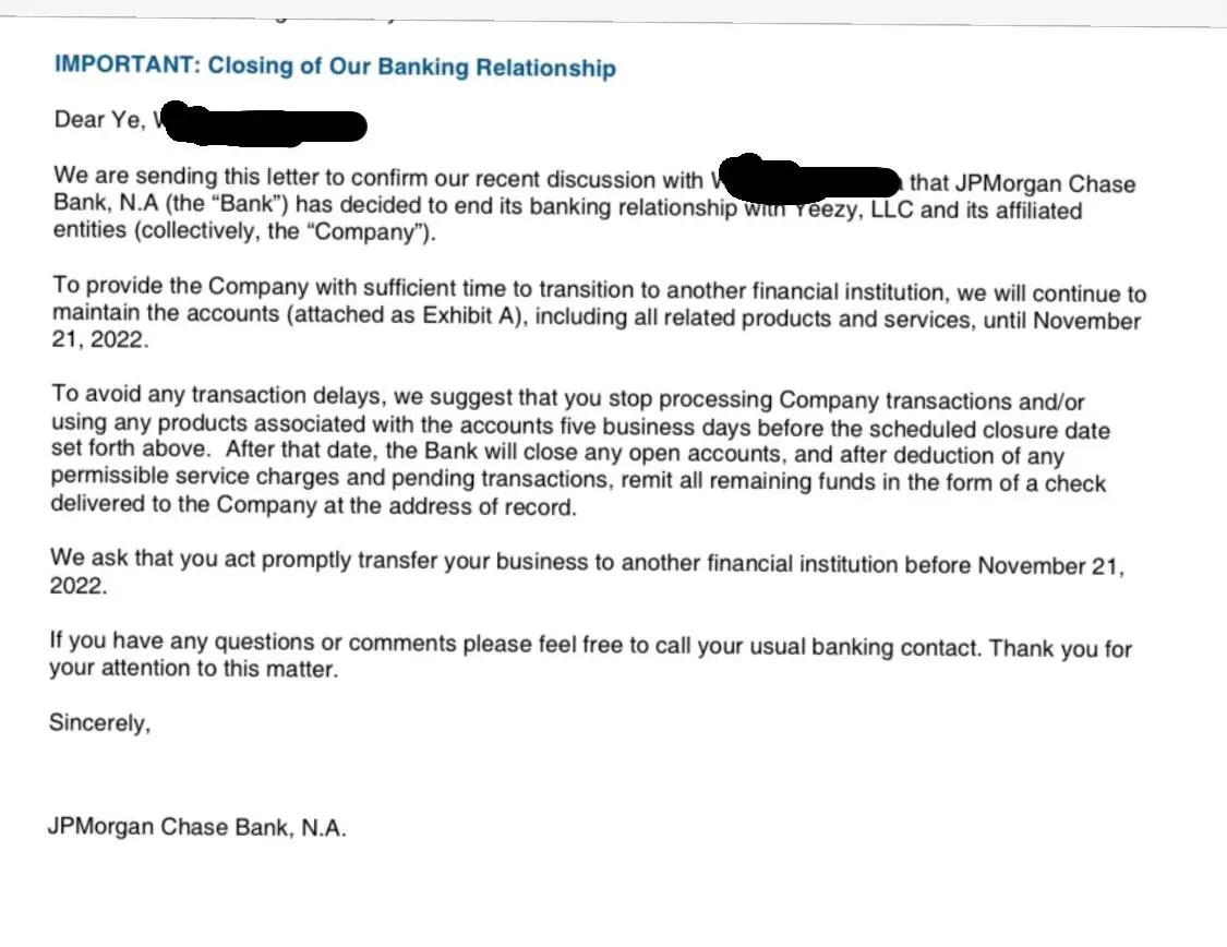JP Chase Will Not Work With Kanye West's LLC