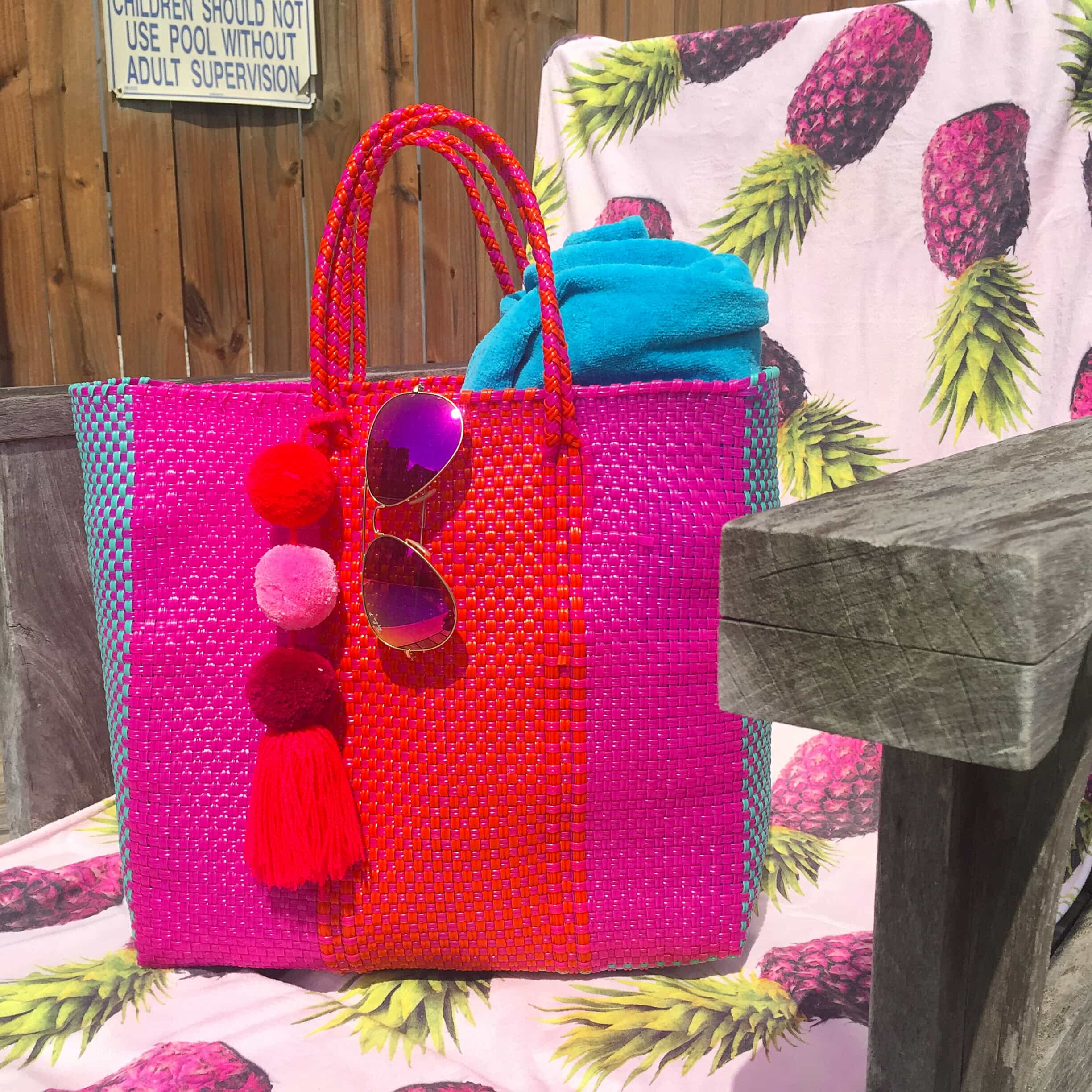 Pom Pom Beach Bag Ready The Blonde Side