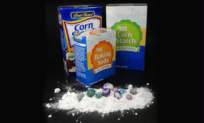 Cornstarch or Baking Soda with Polymer Clay