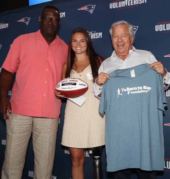 Patriots honor UMass Lowell’s Noelle Lambert for work with amputees