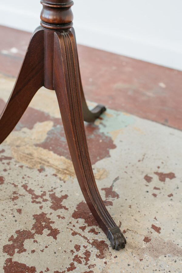 Leather Top Round Side Table The Borrowed Branch