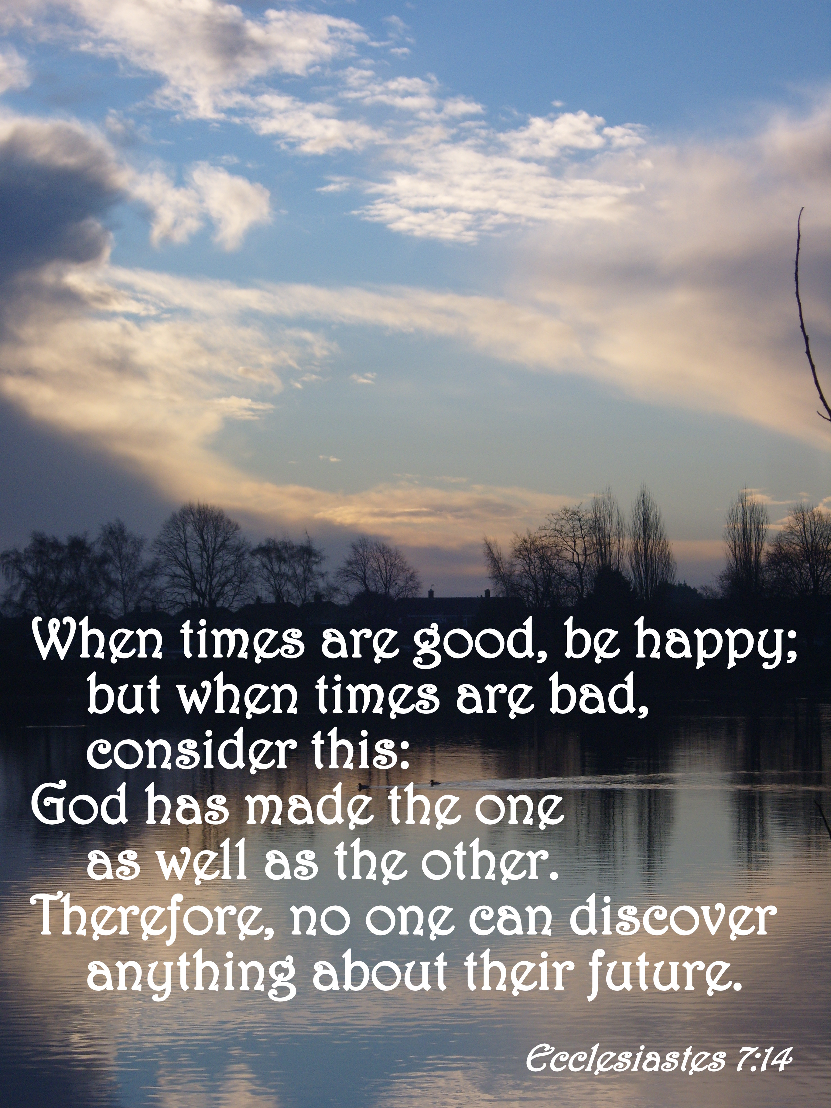 Verse of the Day Ecclesiastes 714 The Bottom of a Bottle