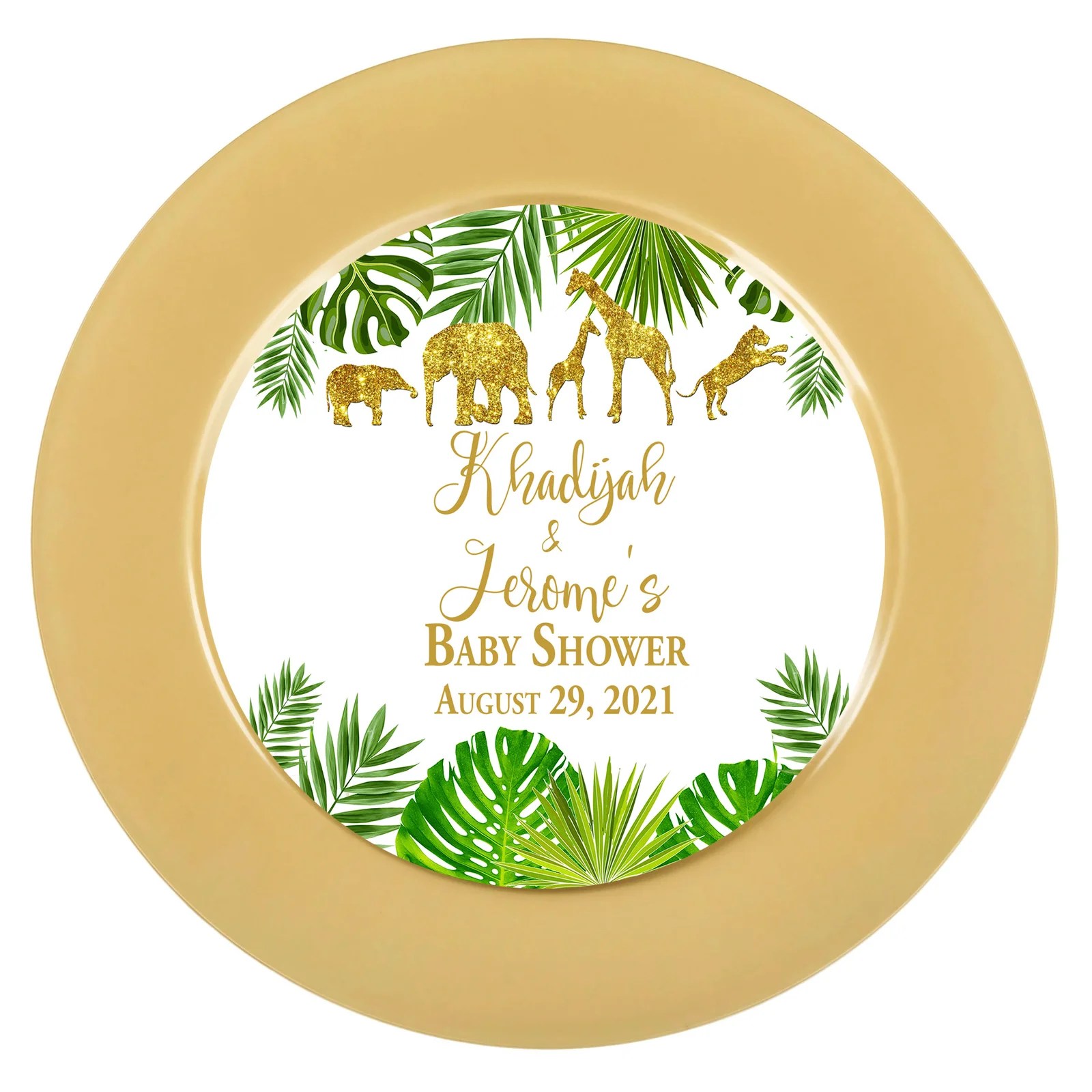 Elegant Safari Plate Charger Insert The Brat Shack Party Store