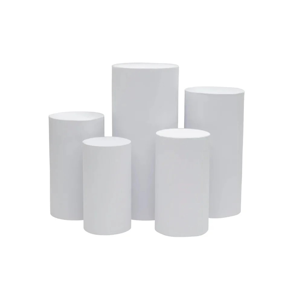 3 Pieces White Metal Pillars for Rent The Brat Shack Party Store