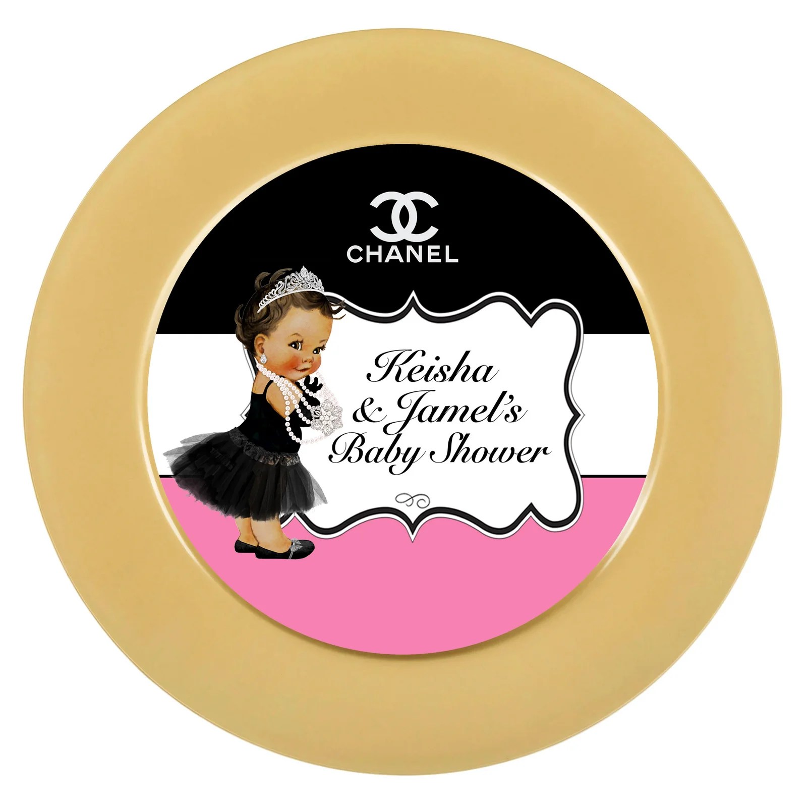 Chanel Baby Plate Charger Insert The Brat Shack Party Store