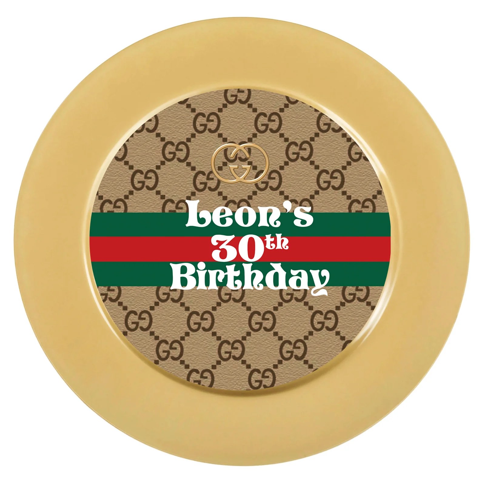 Gucci inspired Plate Charger Insert The Brat Shack Party Store