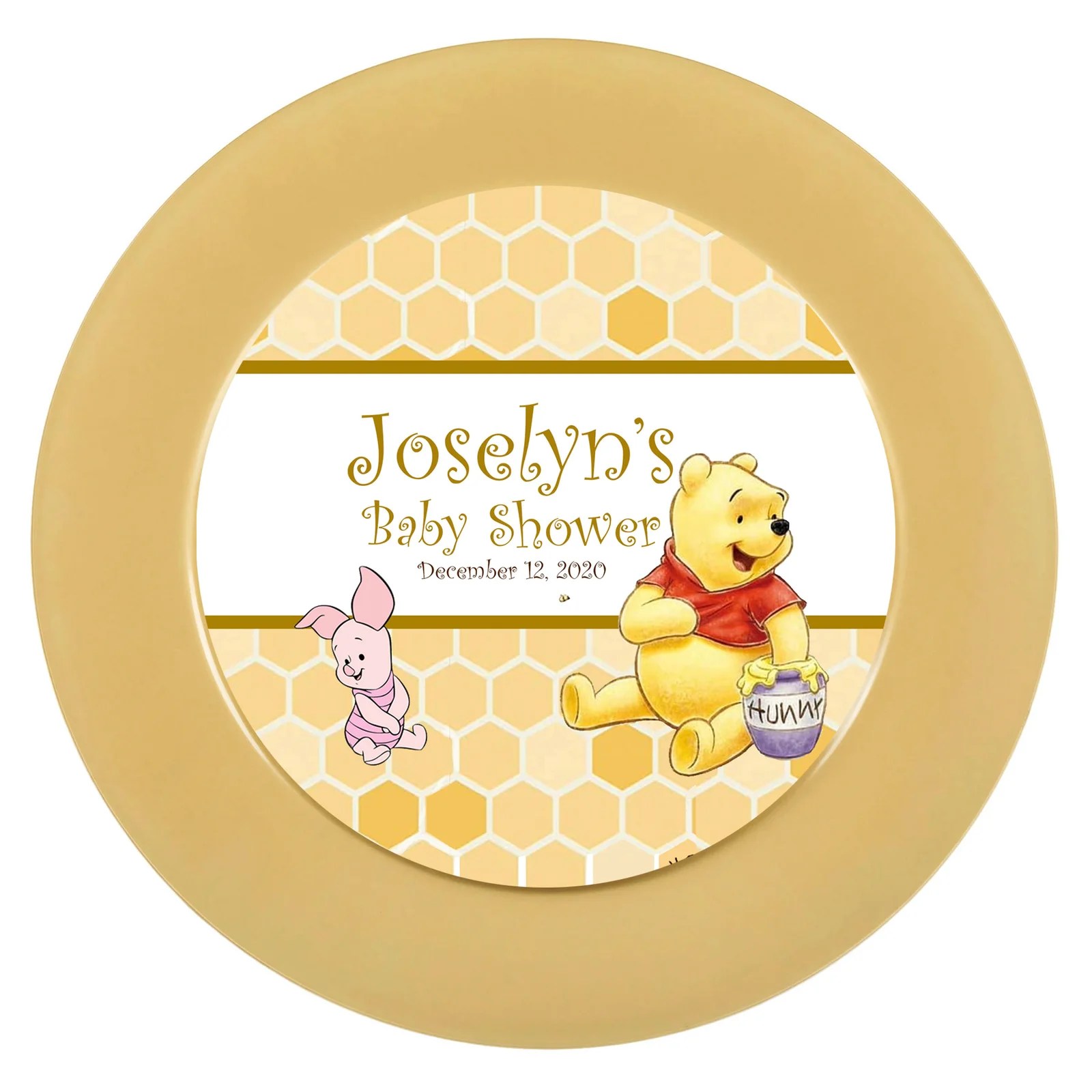 Classic Winnie the Pooh Baby Shower Plate Charger Insert The Brat