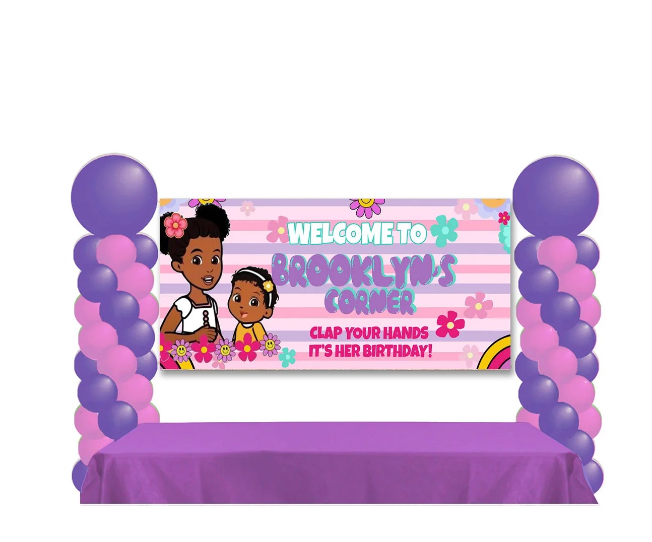 Gracie's Corner Birthday Banner made at The Brat Shack Party Store, NY