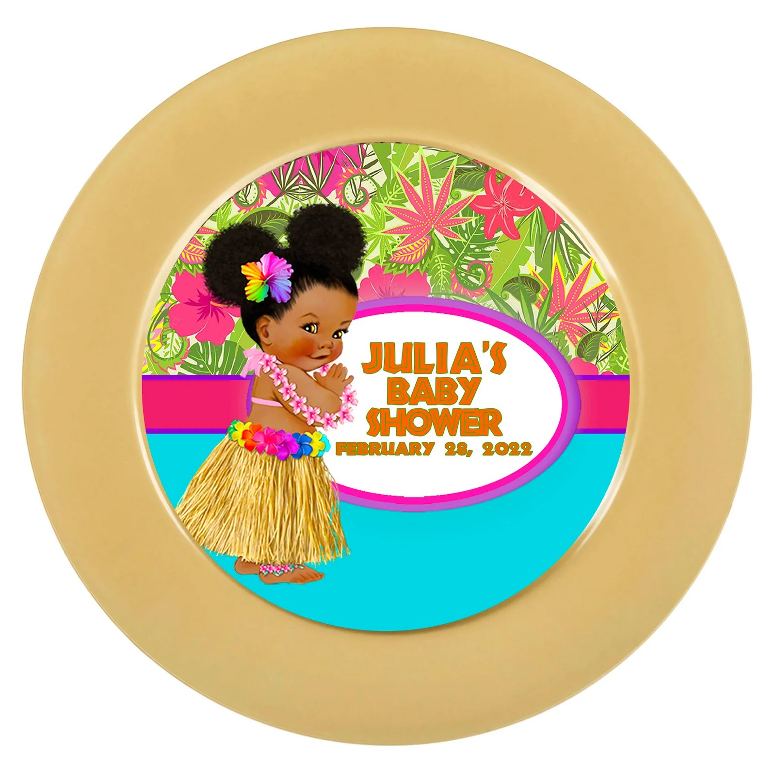 Hawaiian Luau Baby Plate Charger Insert The Brat Shack Party Store