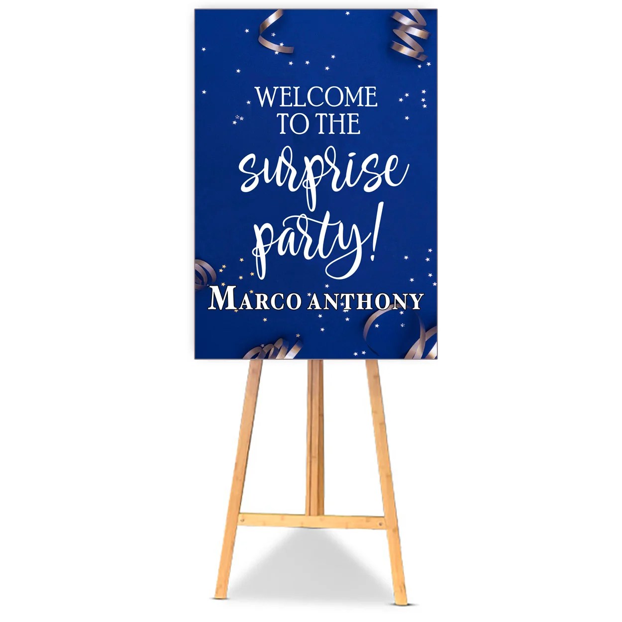 Blue Confetti Birthday Poster Board made at The Brat Shack Party Store