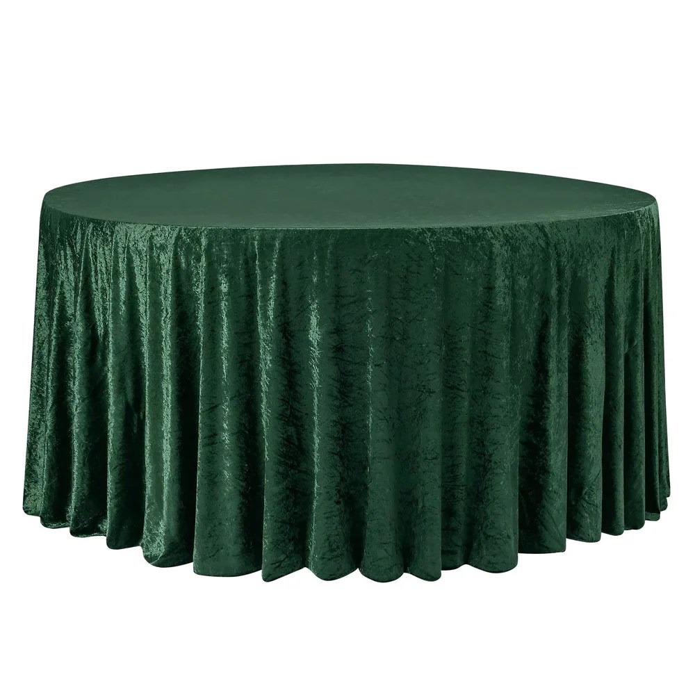 Green velvet 120" Round Tablecloth Emerald Green Rental The Brat