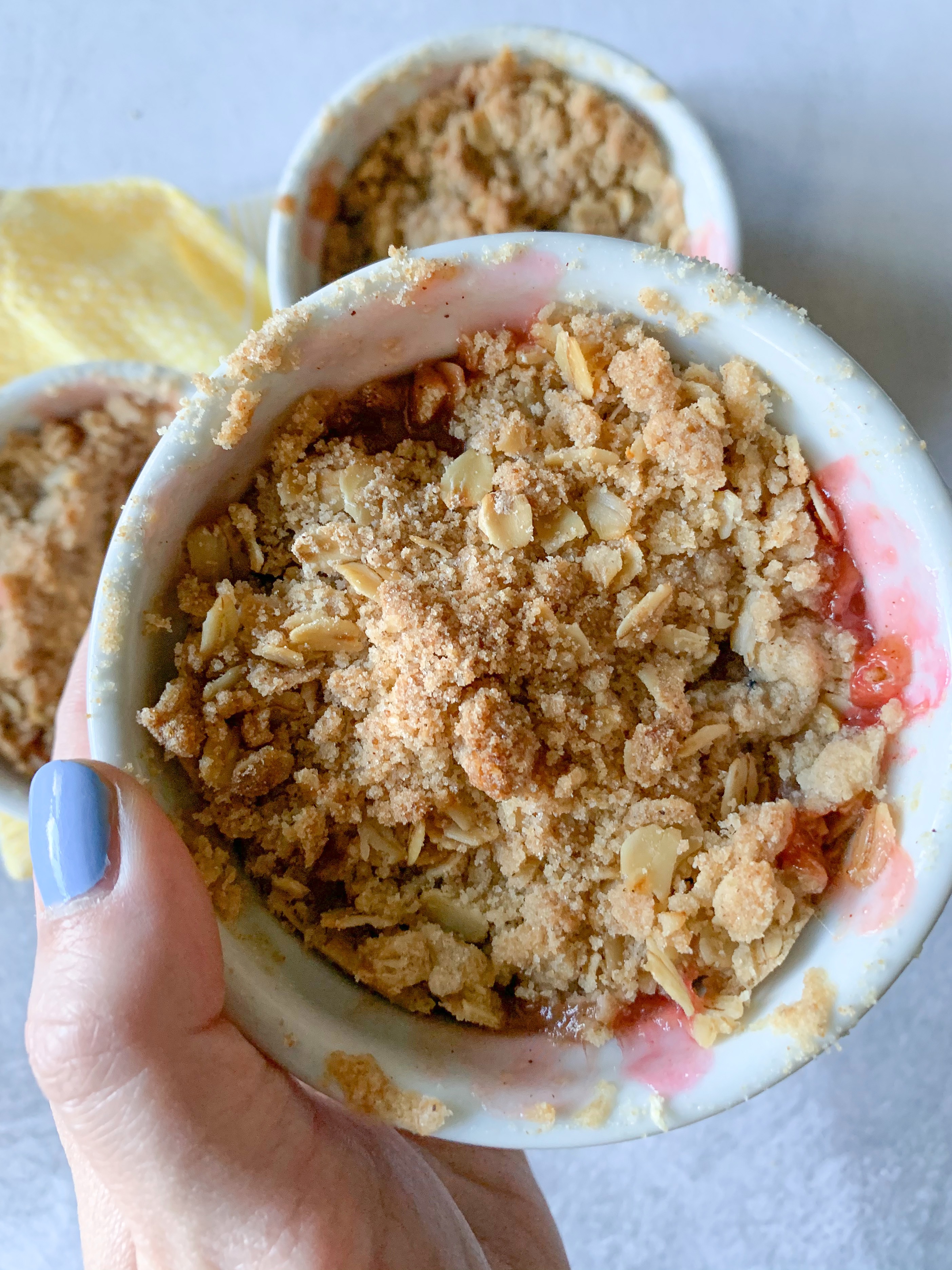 Individual Rhubarb Crisps
