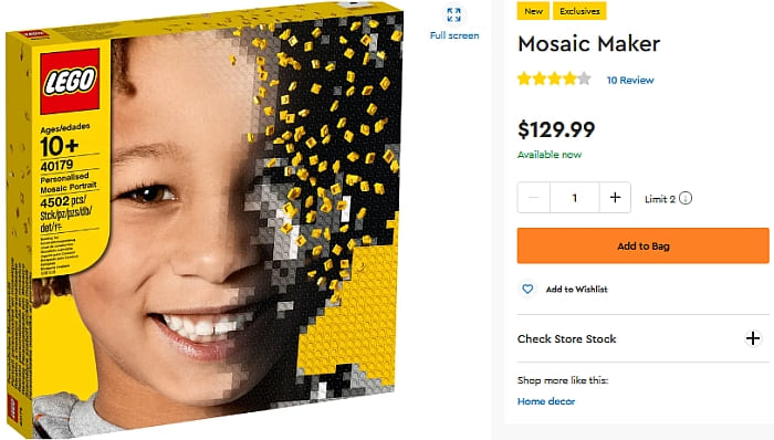 LEGO Mosaic Maker Now Available Online