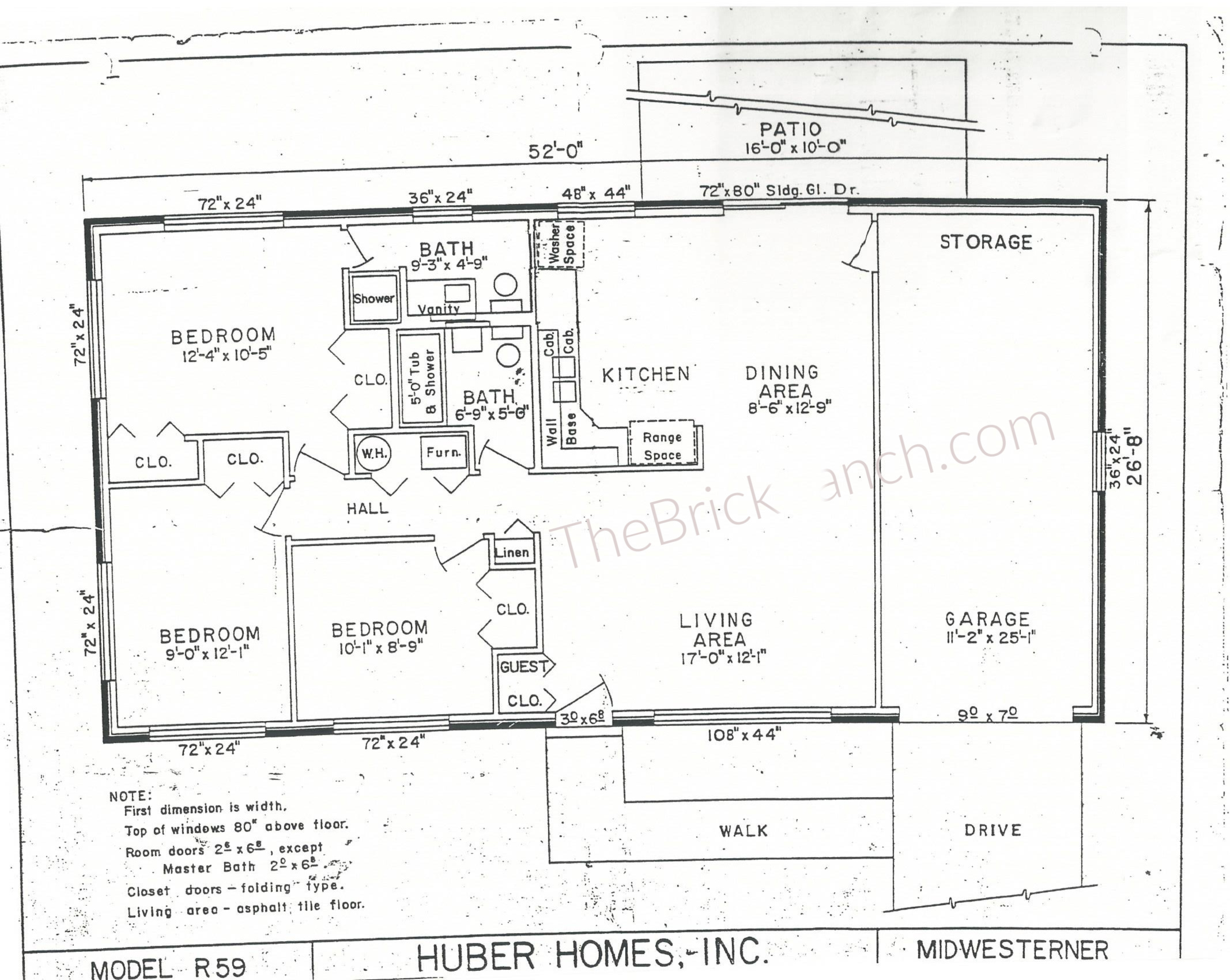 Huber Home Floor Plans The Midwesterner The Brick Ranch