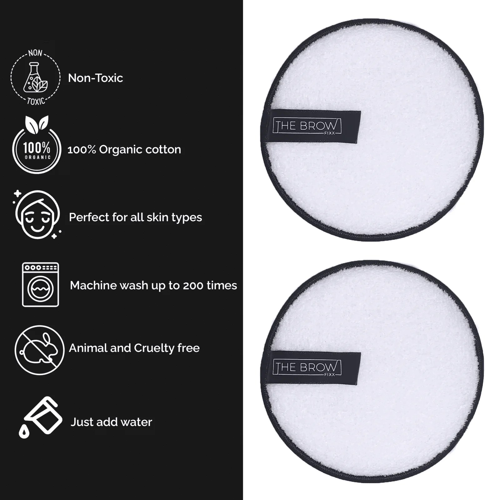 The Brow Fixx Reusable Makeup Remover Pads 2 Pack
