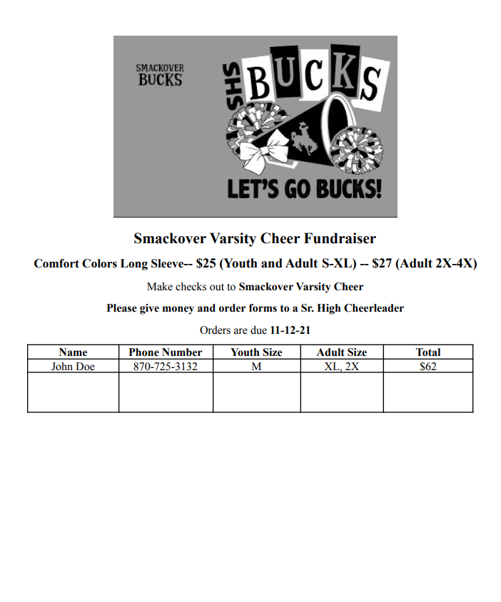 Smackover Varsity Cheer Fundraiser The Buckaroo Blog