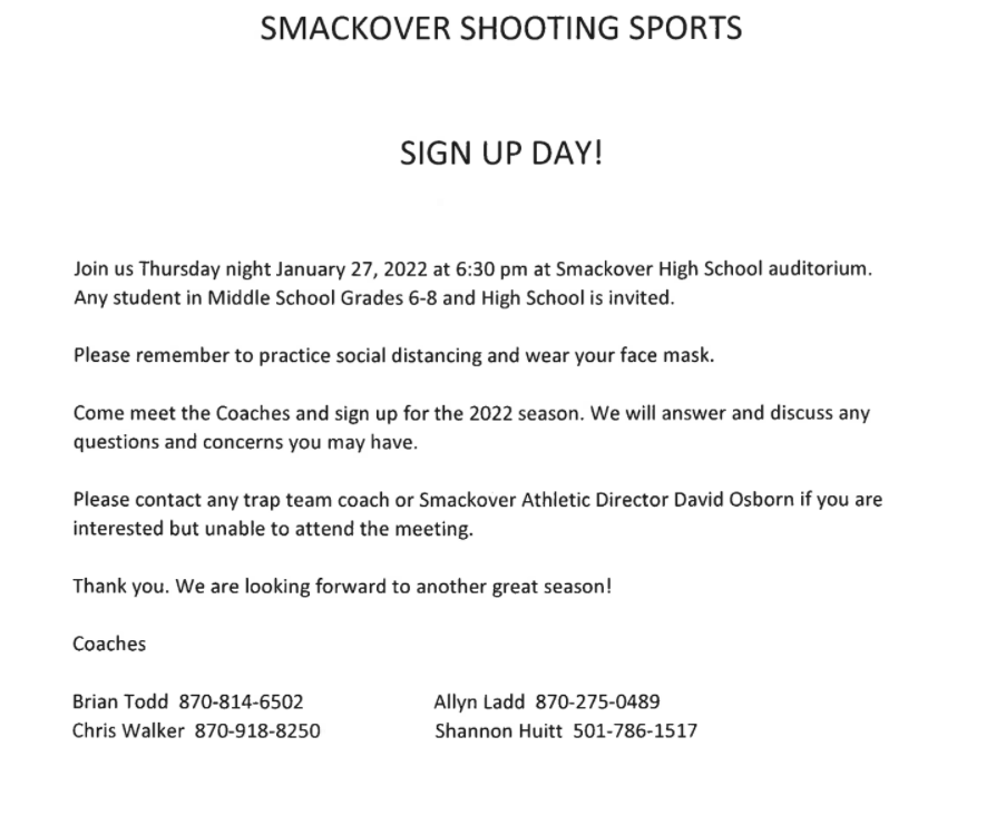 Reminder Smackover Shooting Sports Meeting Tonight 630 The