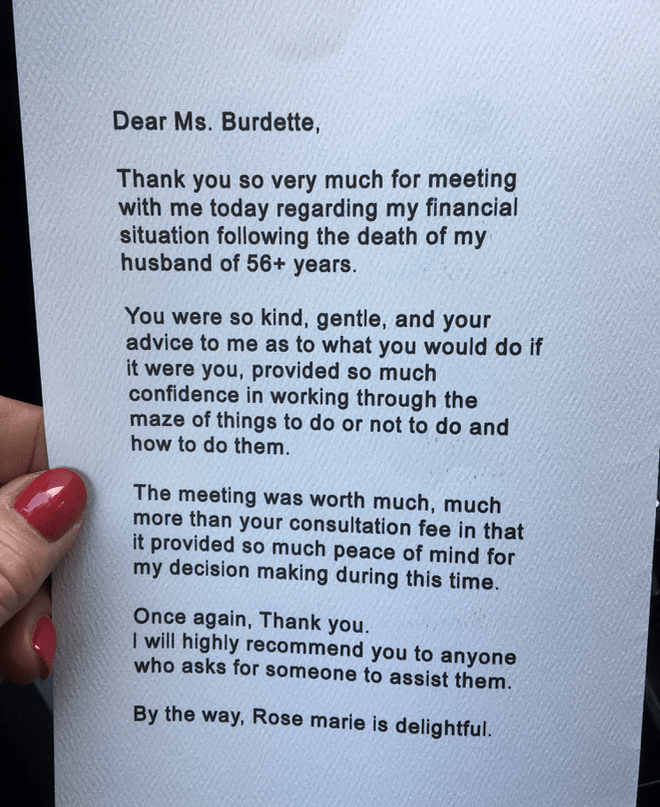 Client reviews of the Burdette Law Firm